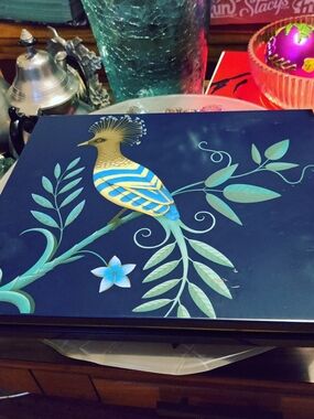 Decorative Blue Bird Storage Box - Blue & Teal